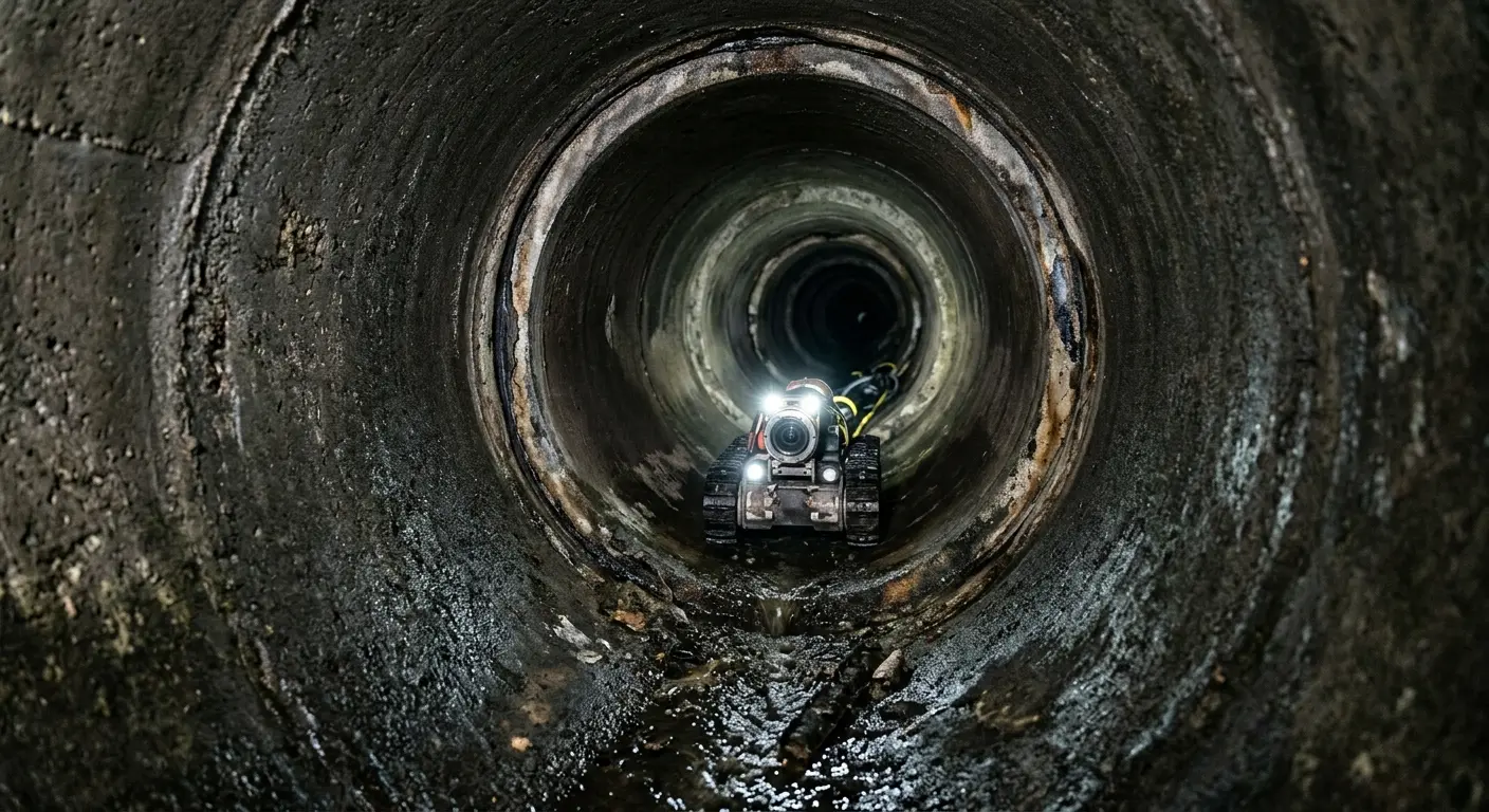 Robotic sewer camera inspecting pipe interior for Sewer Line Repair in Pepper Pike